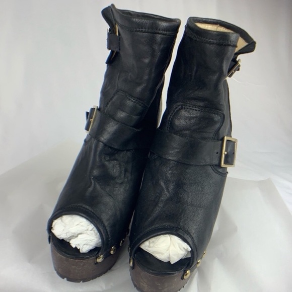 -JIMMY CHOO- Leather platform booties - Picture 2 of 7